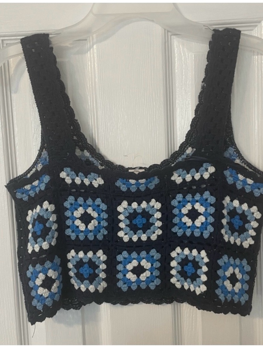 New With Tags Blue Crochet Crop Top - Picture 4 of 4